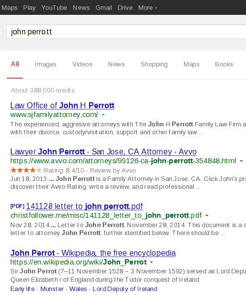 John Perrott search results